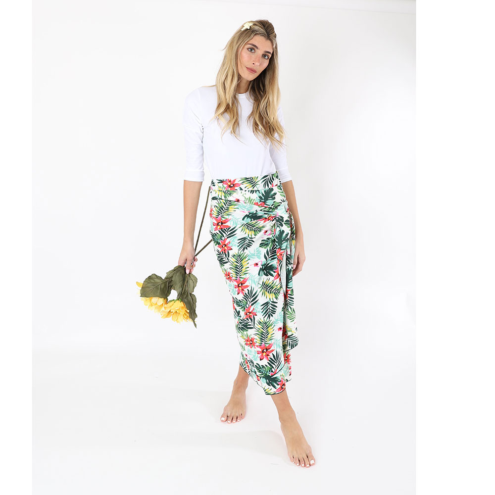 Tropical Midi Wrap Skirt
